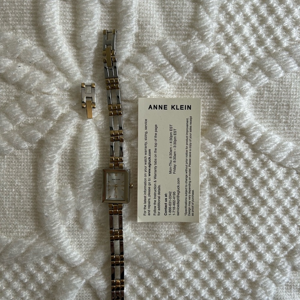 Anne Klein Silver and Gold Rectangular Watch - Picture 4 of 4